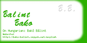 balint bako business card